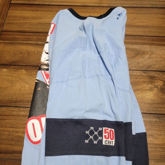 RARE VINTAGE Phat Farm LS Lt. Blue Tee 50 Cent "Get Rich" - Size 3XL - Picture 3 of 6